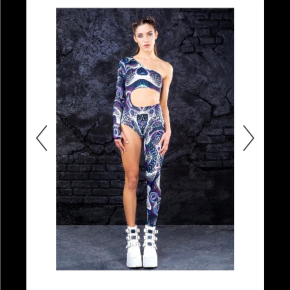 Badinka  Vapor trance Asymmetrical bodysuit - Picture 1 of 11